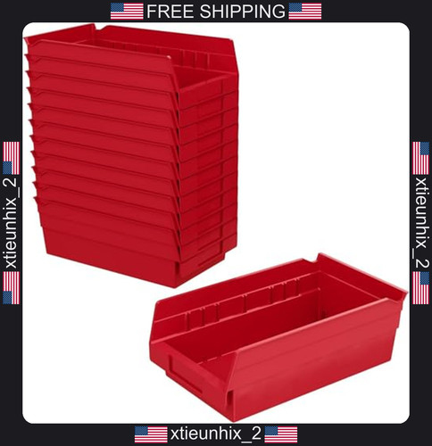 Plastic shelf bins 12x6 5x4 - plastic,
